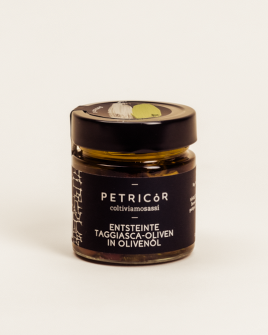 Taggiasca-Oliven in Öl
