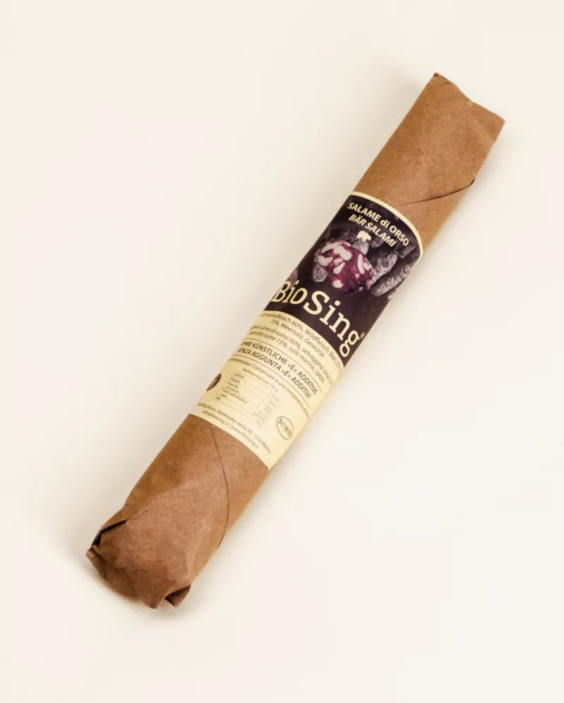 Luftgetrocknete Salami mit Bärenfleisch